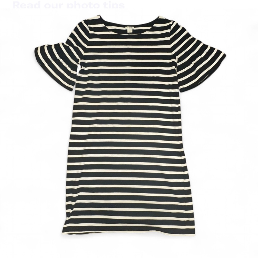 J CREW Black and White Striped Dress